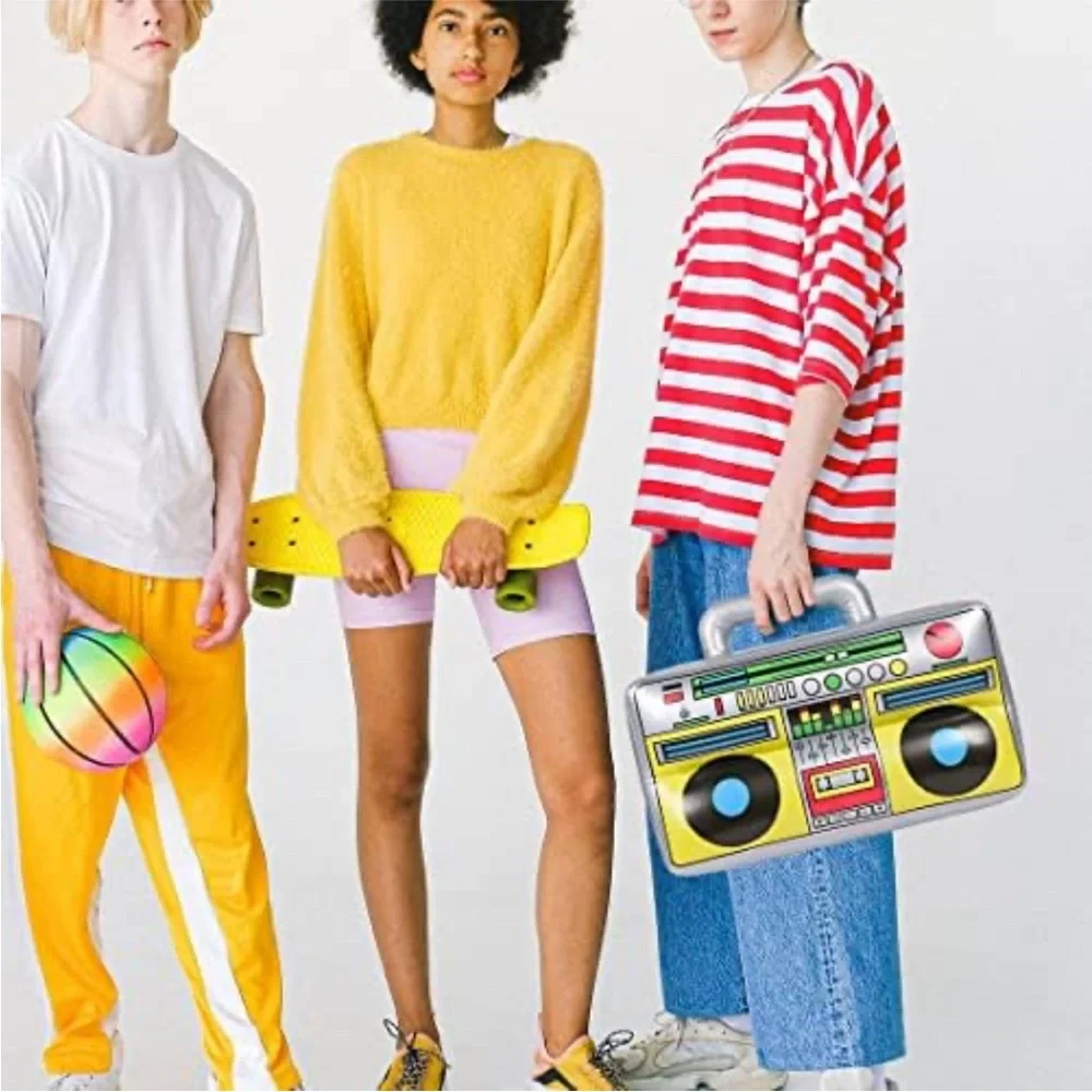 Inflatable Ghetto Blaster Old School 80s 90s Outfit Retro Radio Theme Party Outf